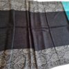 Pashimina indiana de cashmere estampa em preto e azul