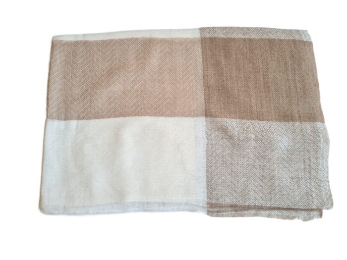 Pashimina indiana de cashmere estampa chevron adamascada tons de nude