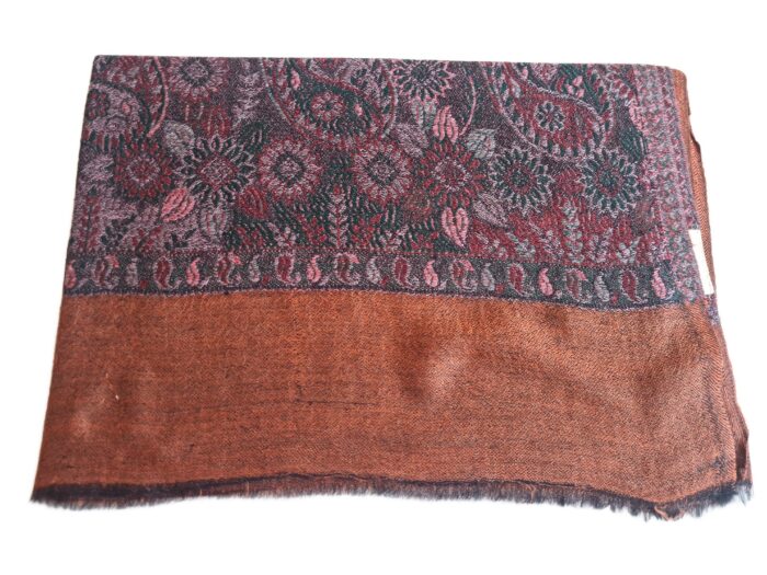Pashimina indiana de cashmere estampa marrom ferrugem