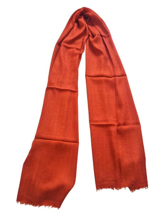 Pashimina indiana de cashmere estampa laranja terracota