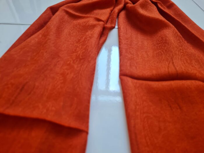 Pashimina indiana de cashmere estampa laranja terracota