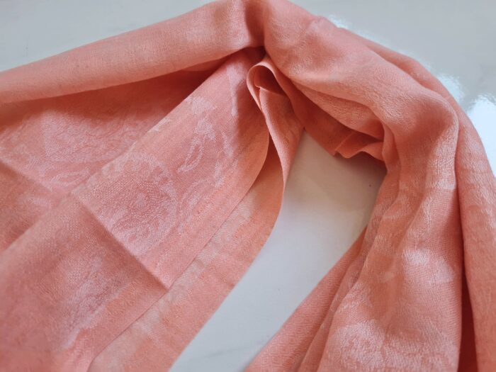 Pashimina indiana de cashmere estampa rose salmão
