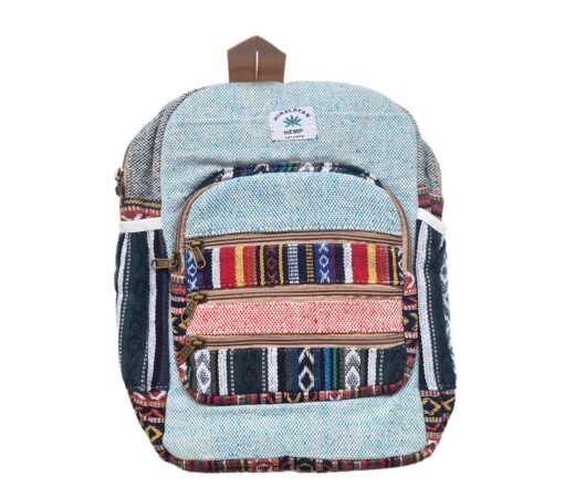 Mochila 100% Hemp fibra natural design Boho Étnico colorido
