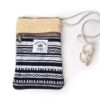 Bolsinha indiana 100% Hemp fibra natural com zíper preto e mostarda