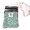 Bolsinha indiana 100% Hemp fibra natural com zíper verde e color