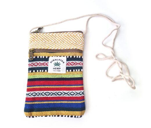bolsinha Hemp de cânhamo pequena boho étnica listrada