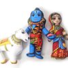 Bonecos do casal Shiva e Parvati com o Touro de tecido 20cm