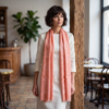 Pashimina indiana de cashmere estampa rose salmão