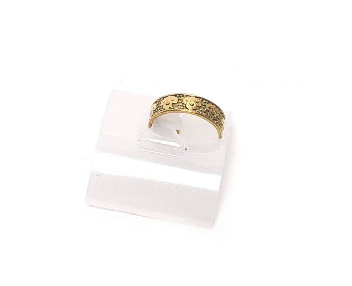Anel indiano de pé bichiya dourado com design arabesco