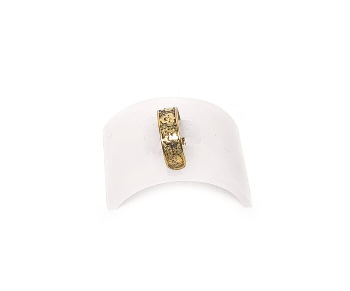 Anel indiano de pé bichiya dourado com design arabesco