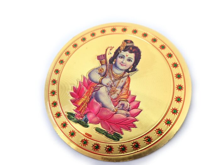 Adesivo indiano dourado premium de Krishna criança