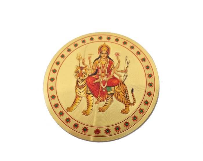 Adesivo indiano dourado premium da Deusa Durga