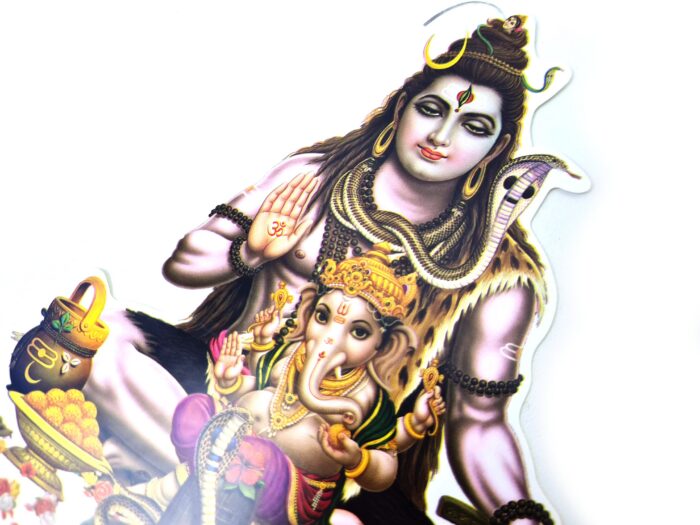 20260801_163953 Adesivo indiano colorido grande de Lord Shiva e Ganesha