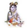 Adesivo indiano colorido grande de Krishna criança