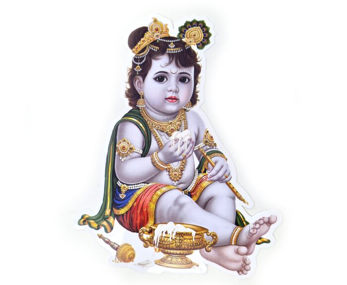 Adesivo indiano colorido grande de Krishna criança
