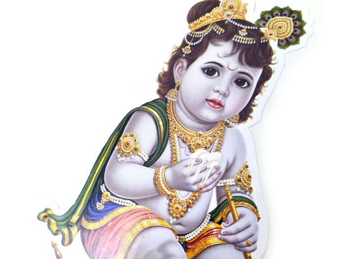 Adesivo indiano colorido grande de Krishna criança