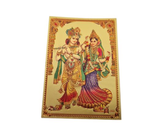 Adesivo indiano dourado premium de Radha & Krishna