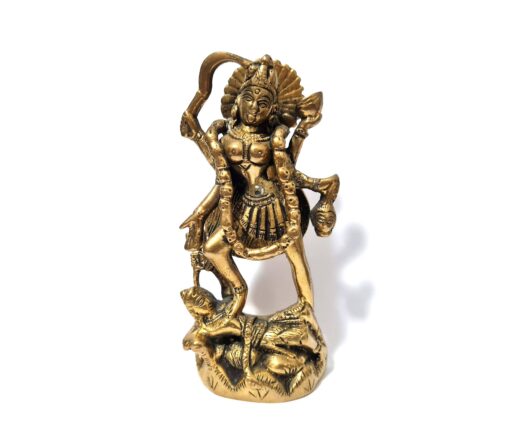 Estátua indiana da deusa Kali em metal brass com 14cm