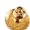 Incensário clássico dourado design flor 5 furos para varetas