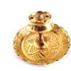 Incensário clássico dourado design flor 5 furos para varetas