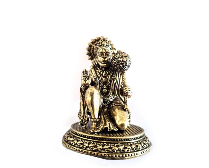 Hanuman Deus Macaco estatueta indiana em liga metálica 6cm