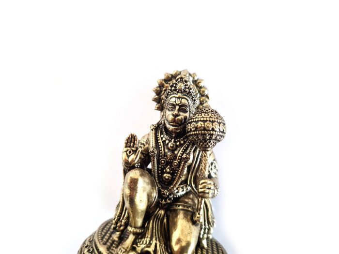 Hanuman Deus Macaco estatueta indiana em liga metálica 6cm