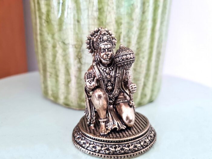Hanuman Deus Macaco estatueta indiana em liga metálica 6cm