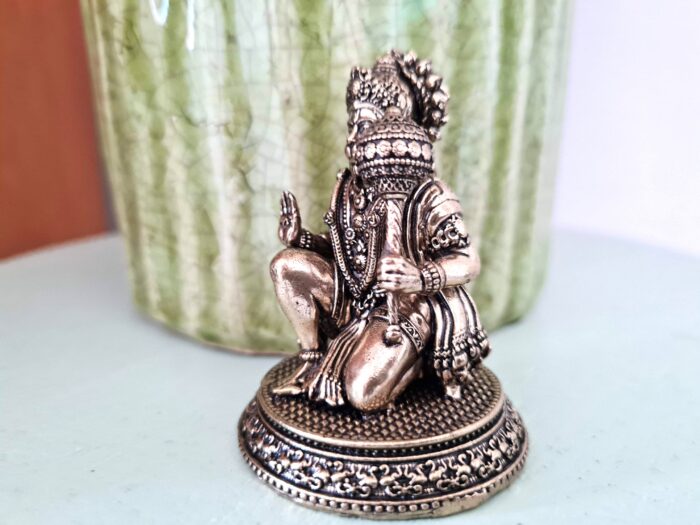 Hanuman Deus Macaco estatueta indiana em liga metálica 6cm