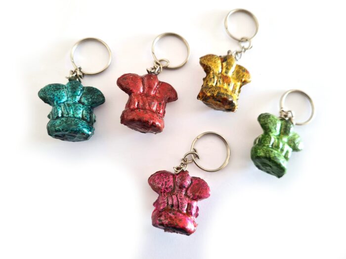 Chaveiro indiano artesanal de Lord Ganesha em resina várias cores