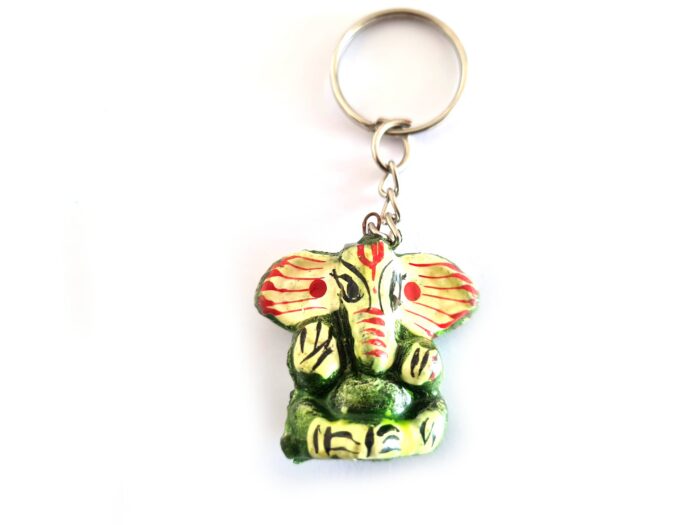Chaveiro indiano artesanal de Lord Ganesha em resina várias cores