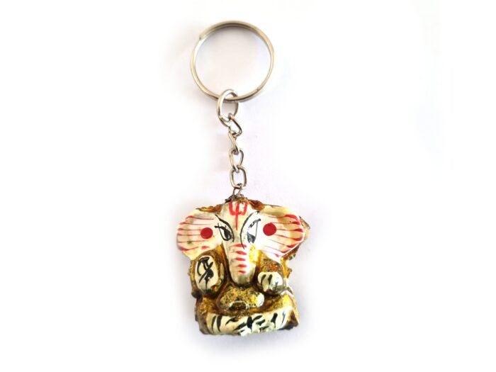 Chaveiro indiano artesanal de Lord Ganesha em resina várias cores