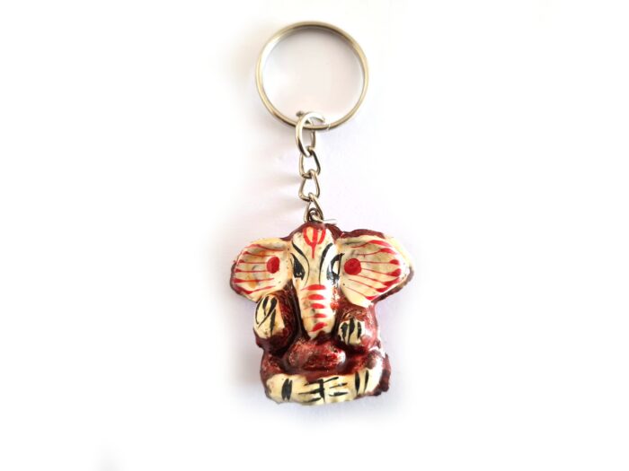 Chaveiro indiano artesanal de Lord Ganesha em resina várias cores