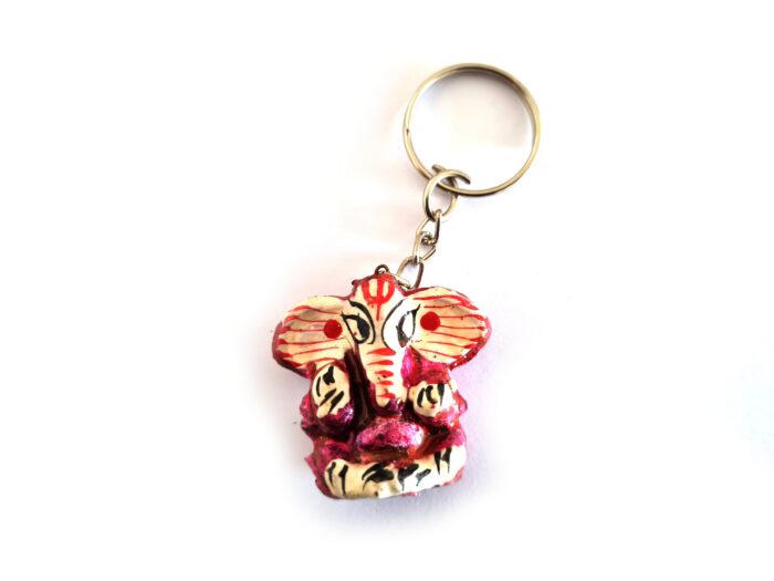 Chaveiro indiano artesanal de Lord Ganesha em resina várias cores
