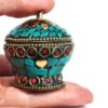 Potinho ou porta joias indiano com pedras naturais turquesa