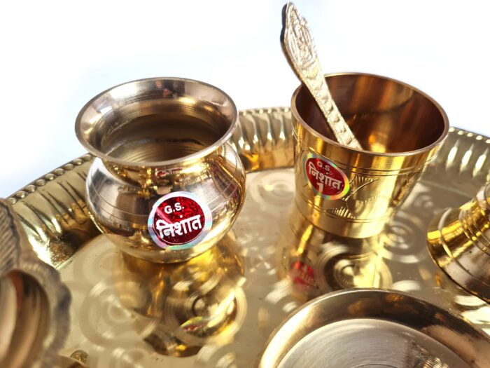 20260805_121851 Pooja Thali prato para Puja com 10 peças 28cm