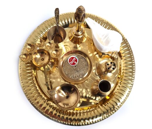 Pooja Thali prato para Puja com 10 peças 20cm