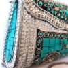 Bolsa indiana de metal mosaico de pedras naturais turquesa