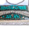 Bolsa indiana de metal mosaico de pedras naturais turquesa