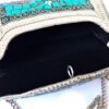 Bolsa indiana de metal mosaico de pedras naturais turquesa