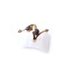 Anel indiano dourado casual com design moderno e pedras azuis