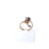 Anel indiano dourado casual com design moderno e pedras azuis