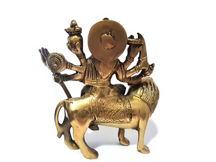 Deusa Durga em metal brass com 16cm maciça