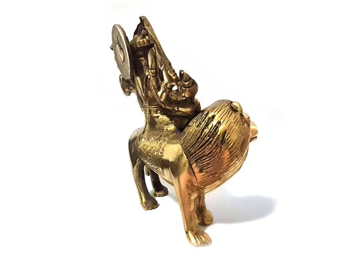 Deusa Durga em metal brass com 16cm maciça