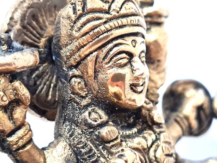 Deusa Durga em metal brass com 16cm maciça