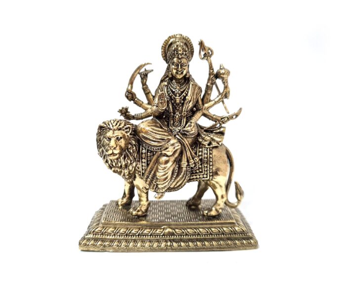 deusa Durga 9cm de metal com acabamento ultra detalhista