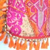 Bolsa Tote Indiana Banjara Patchwork Vintage Bordada à Mão Laranja
