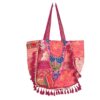 Bolsa Tote Indiana Banjara Patchwork Vintage Bordada à Mão Rosa