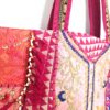 Bolsa Tote Indiana Banjara Patchwork Vintage Bordada à Mão Rosa