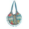 Bolsa Indiana Banjara Hobo Patchwork Azul celeste e coloridos