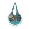 Bolsa Indiana Banjara Hobo Patchwork Azul celeste e coloridos